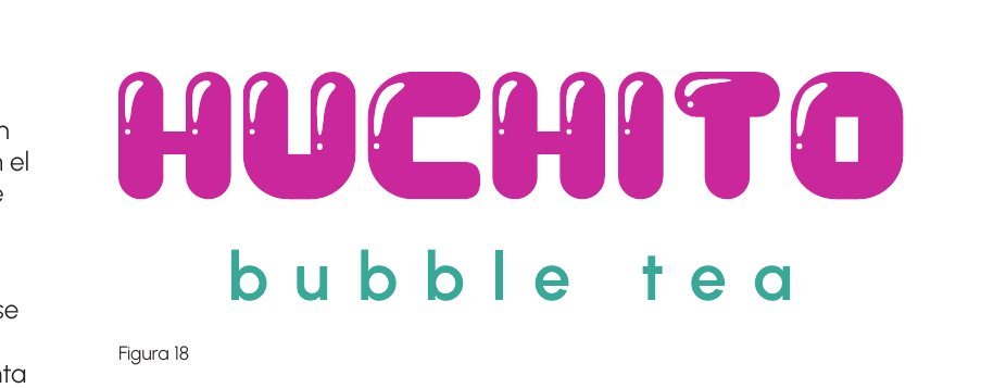 Logotipo de Huchito Bubble Tea en magenta y verde azulado